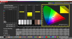 CalMAN ColorChecker (profil: P3, hedef renk uzayı P3)