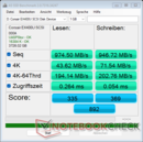 AS SSD - Core Ultra 9 288V ile ZenBook OLED üzerinde EX400U
