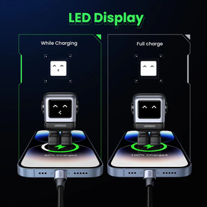 LCD, şarj olduğunu göstermek için bir yüz gösterir. (UGREEN aracılığıyla görüntü)