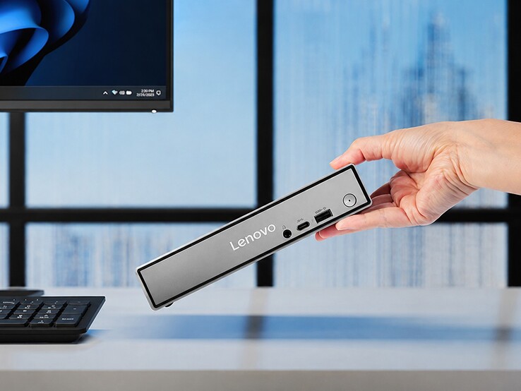 ThinkCentre Neo 50q Gen 7 mini PC, 1,44 x 7,05 x 7,2 inç boyutlarında 1 litrelik bir kasaya sahiptir.