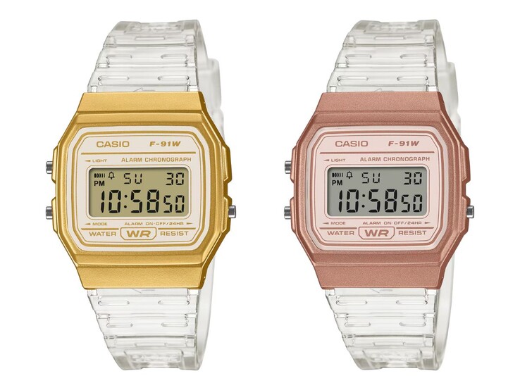 Casio F-91WS-7A2 (solda) ve F-91WS-7A3 (sağda) saatler