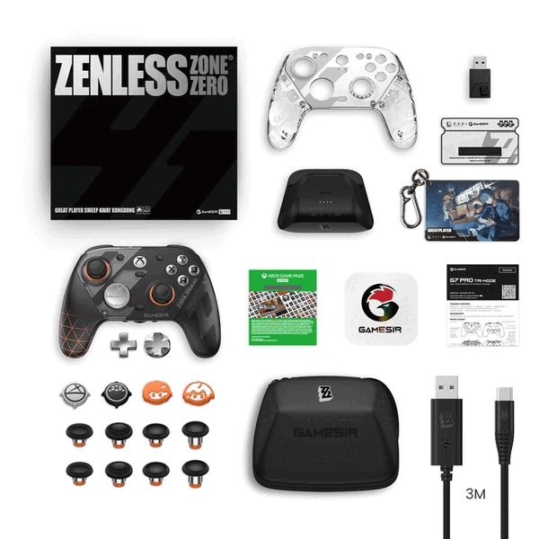 GameSir G7 Pro Zenless Zone Zero Edition birkaç aksesuarla birlikte gelir.