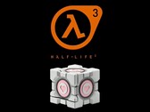 Aşağıda görülen Dbrand Ağırlıklı Companion Cube, Half-Life 3 logosunun yanında