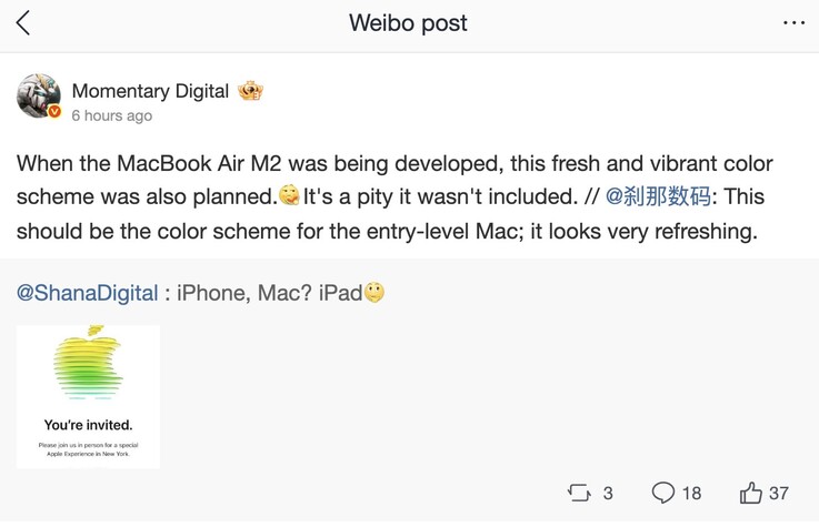 Instant Digital'in iddiasına göre Apple M2 MacBook Air'i, daha önce de defalarca söylendiği gibi, çeşitli renk seçenekleriyle piyasaya sürmeyi düşünmüştü.