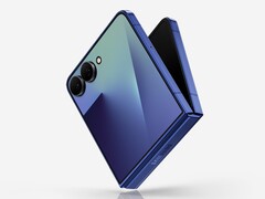 Galaxy Resimde görülen Mavi Gölge renkli Z Flip 7.