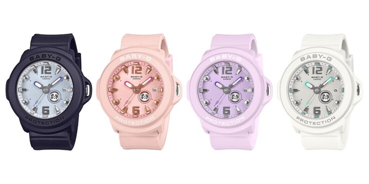 Soldan sağa: Casio BGA-15K-2A, BGA-15K-4A, BGA-15K-6A ve BGA-15K-7A saatler