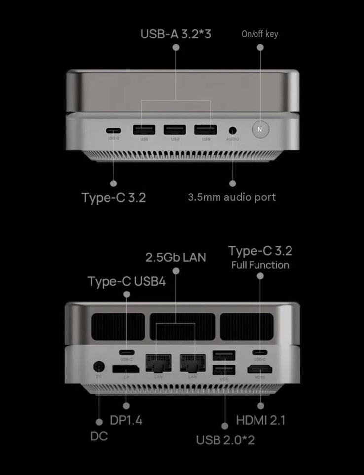 Mechrevo iMini P700 mini PC, zengin bir bağlantı noktası yelpazesi sunuyor.