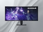 Alienware AW3926QW 5K OLED monitörün ön yüzü gösterildi
