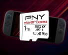 Switch 2 ile gösterilen PNY 1TB MicroSD Express kart