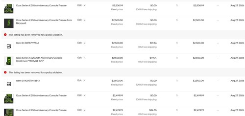 Xbox Series X 25. Yıl Dönümü konsolunun eBay satış rakamları açıklandı
