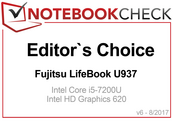 Editor's Choice Award in August 2017: LifeBook U937