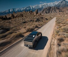 Tesla Cybertruck üzerinde bir SpaceX Starlink Mini