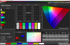 100% sRGB colour-space coverage (2D CalMAN intersection)