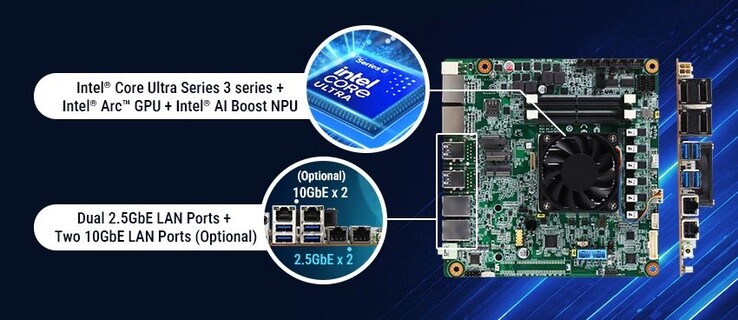 Aaeon’un Intel Panther Lake tabanlı Mini ITX anakartı, en fazla 4 adet Ethernet bağlantı noktasıyla donatılabilir. 