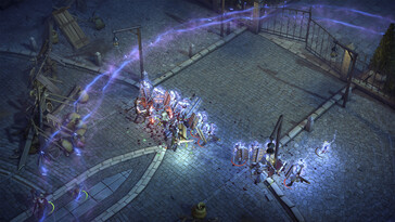Pathfinder: Kingmaker — Enhanced Plus Edition'daki bir savaşı gösteren bir görsel.