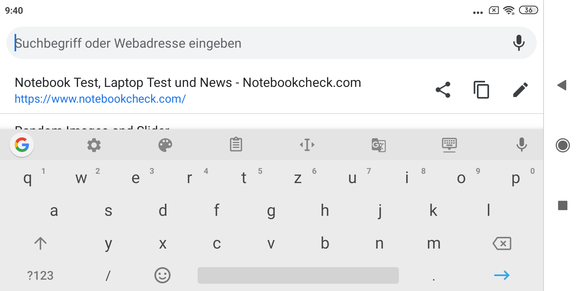 Keyboard landscape mode