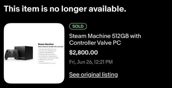 eBay'de satılan Steam Machine. 