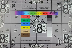 A photo of our test chart