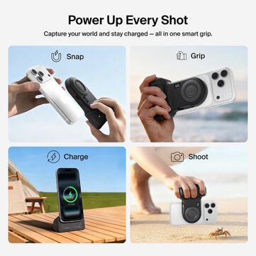 Belkin Stage PowerGrip, telefon standı olarak da kullanılabilir. (Resim kaynağı: Belkin)