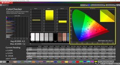 CalMAN ColorChecker (profil: P3, hedef renk uzayı: P3)