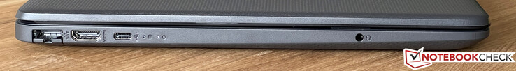 Sol: Gigabit ethernet, HDMI, USB-C 3.2 Gen.1 (5 GBit/s), 3,5 mm ses jakı