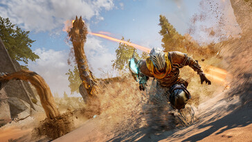 Atlas Fallen: Reign of Sand oyununda bir düşmanı gösteren bir görsel.