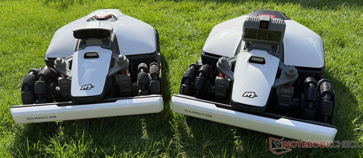Mammotion Luba Mini AWD 800 (solda) ve Luba Mini AWD LiDAR 1500 (sağda) karşılaştırması