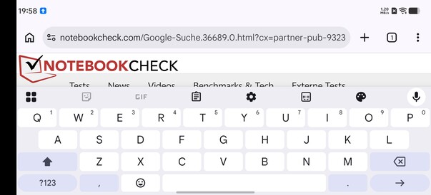 Yatay modda Gboard