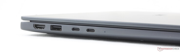 Sol: HDMI 2.1, USB-A 3.2 Gen. 1 (5 Gbps), 2 adet USB-C Thunderbolt 4 (DisplayPort 2.1 + Güç Dağıtımı (100 W) özellikli)