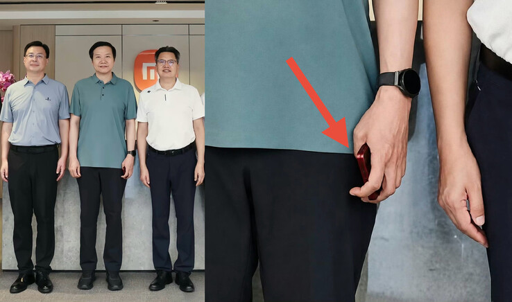 Lei Jun, Xiaomi 18 Fold olduğu düşünülen cihazı elinde tutuyor