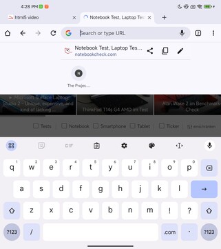 İç ekranda klavye, dikey mod (Google Gboard)