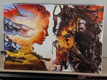 Horizon Zero Dawn (Ilya Golitsyn tarafından) ve Witcher 3 (Grzegorz Domaradzki tarafından) tuval üzerine sanat eserleri.