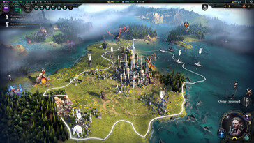 Age of Wonders 4'teki bir haritayı gösteren bir görüntü.