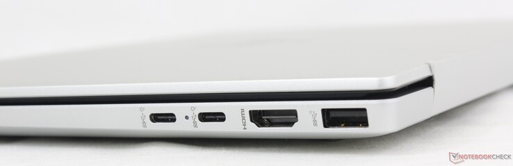Sağ: DisplayPort + Güç Dağıtımı ile 2x USB-C (10 Gbps), HDMI 2.1, USB-A (10 Gbps)