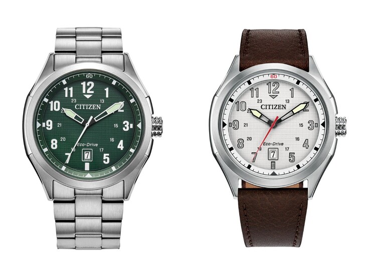 Citizen Terra Force AW1890-51X (solda) ve AW1890-19B (sağda) saatler. (Görsel kaynağı: Citizen, düzenlenmiştir)