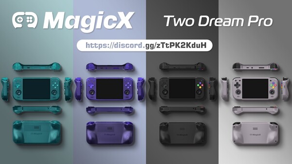 MagicX Two Dream Pro'nun yeşil ve mor varyantları renk uyumlu düğmelere sahiptir.