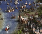 Cossacks 3'te bir deniz savaşını gösteren bir görüntü.