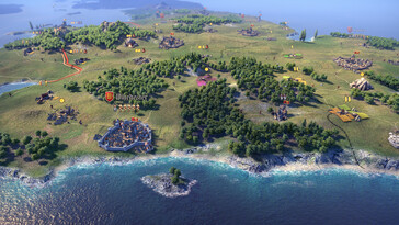 Knights of Honor II: Sovereign oyununda bir haritayı gösteren bir resim.