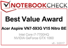 Best Value Award in March 2017: Acer Aspire V15 Nitro BE VN7-593G