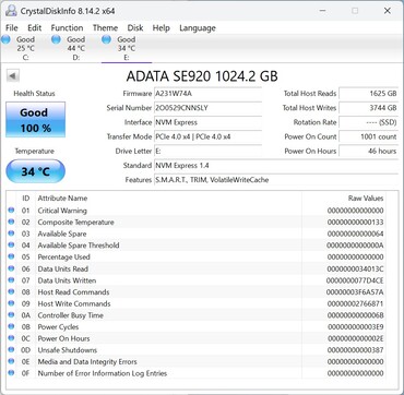 ADATA SE920 PCIe 4.0 x4 ile çalışır
