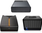 Seagate One Touch (üstte), FireCuda X Vault (solda) ve LaCie 8big Pro5 (sağda).