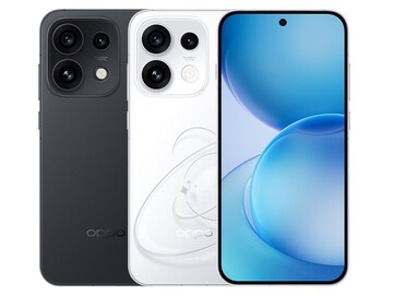Oppo Reno 16 Pro, Yıldız Işığı Siyahı ve Pop Beyazı renk seçenekleriyle.