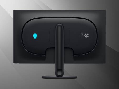 Alienware AW3226Q 32 inç 4K OLED monitörün arka yüzü gösterilmektedir
