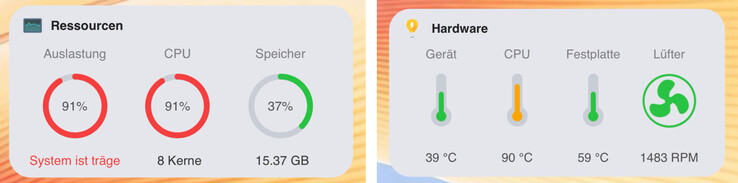 Sürekli yük altında CPU sıcaklığı 90 santigrat dereceye kadar yükselebilir.