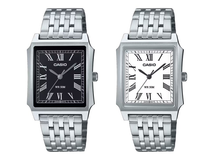 Casio MTPB190D-1BV (solda) ve MTPB190D-7BV (sağda) saatler