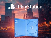 Boş bir fiziksel oyun kutusu ile birlikte gösterilen Sony hisselerine ait afiş