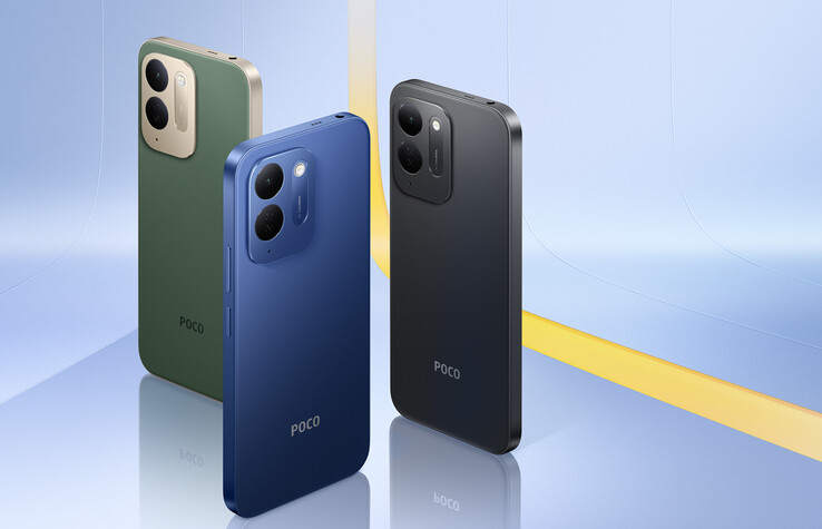 Poco C95 Pro, siyah, mavi ve yeşil renk seçenekleriyle sunuluyor.