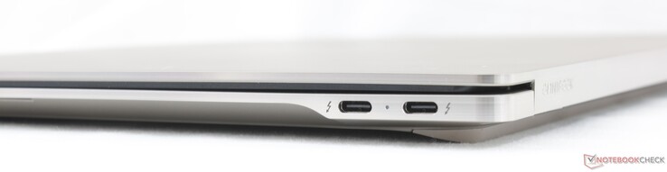 Sağ taraf: 2 adet USB-C Thunderbolt 4 (DisplayPort 2.1 ve Power Delivery 3.1 özellikli)