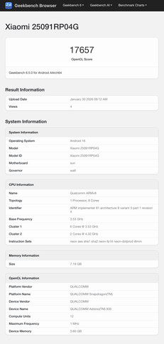 (Resim kaynağı: Geekbench)