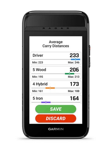 Farklı kulüpler için vuruş mesafeleri kaydedilebilir